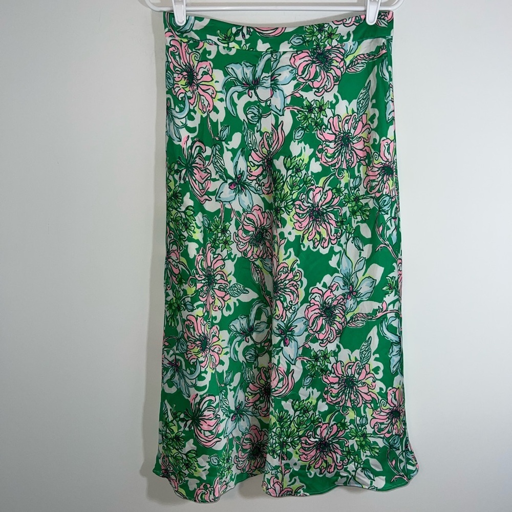 Lilly Pulitzer Rennox Midi Skirt Spearmint Blossom Views size 6 - Picture 4 of 16